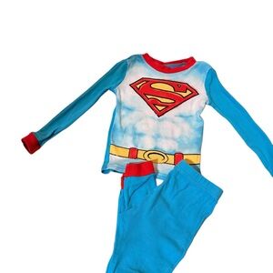 DC Superman Costume Blue and Red with Long Sleeves and Iconic S Logo
